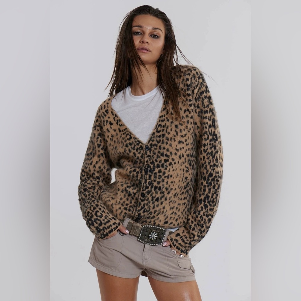 Jaded London Leopard Chuck Cardigan size Xs